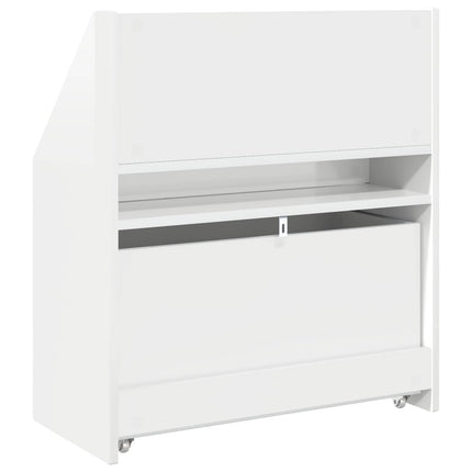 Børnebogreol Høj gloss hvid 60 x 29,5 x 69 cm Konstrueret træ