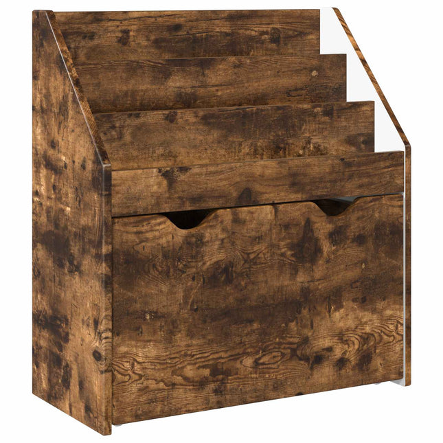 Børnebogreol Røget eg 60 x 29,5 x 69 cm Konstrueret træ
