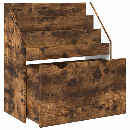 Børnebogreol Røget eg 60 x 29,5 x 69 cm Konstrueret træ