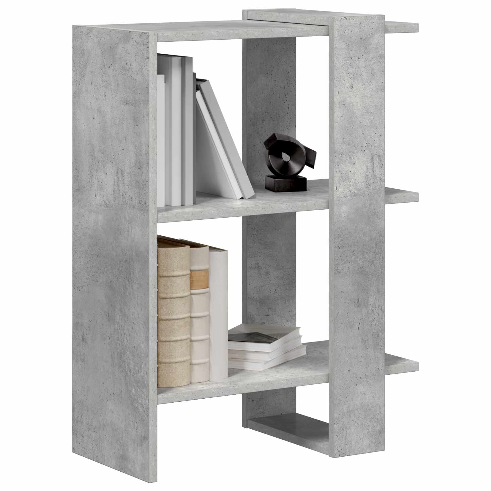 Bogreol Beton Grå 52 x 25 x 71,5 cm Konstrueret træ billede