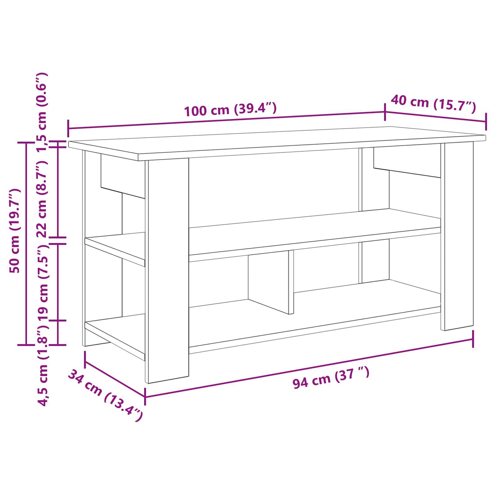 TV stand Sonoma eg 100 x 40 x 50 cm