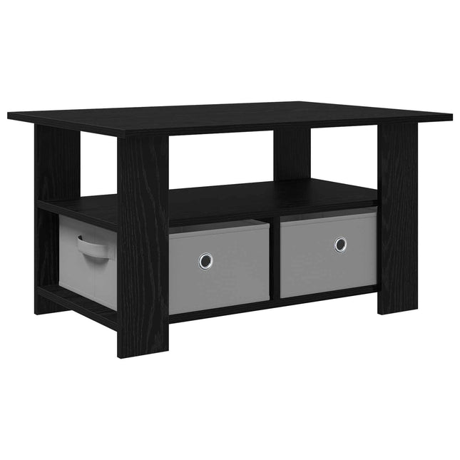 Sofabord med skuffe Sort eg 77 x 55 x 42 cm Konstrueret træ