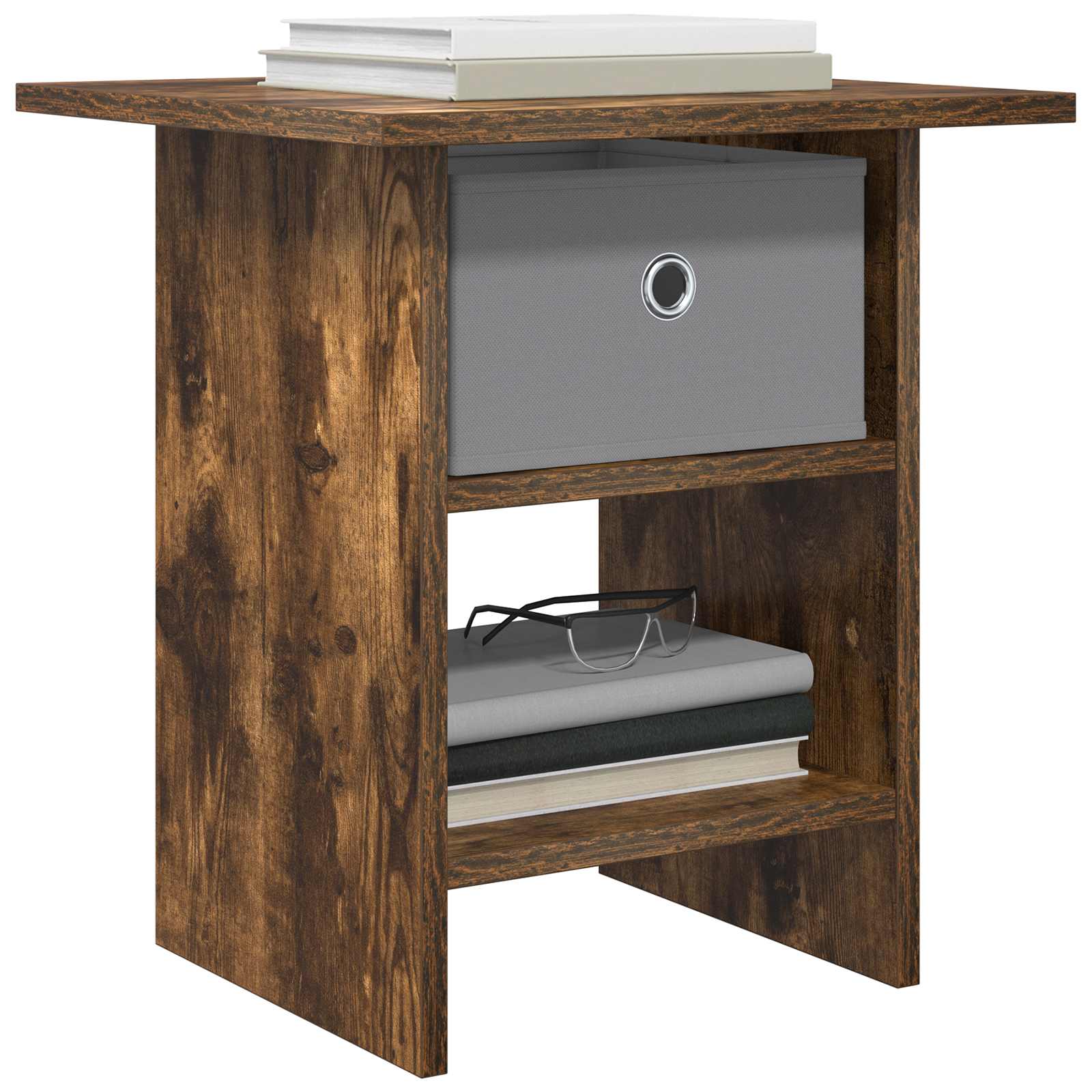 Sengebord 2 pcs Røget eg 41 x 40 x 45 cm Konstrueret træ