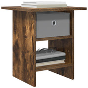 Sengebord 2 pcs Røget eg 41 x 40 x 45 cm Konstrueret træ