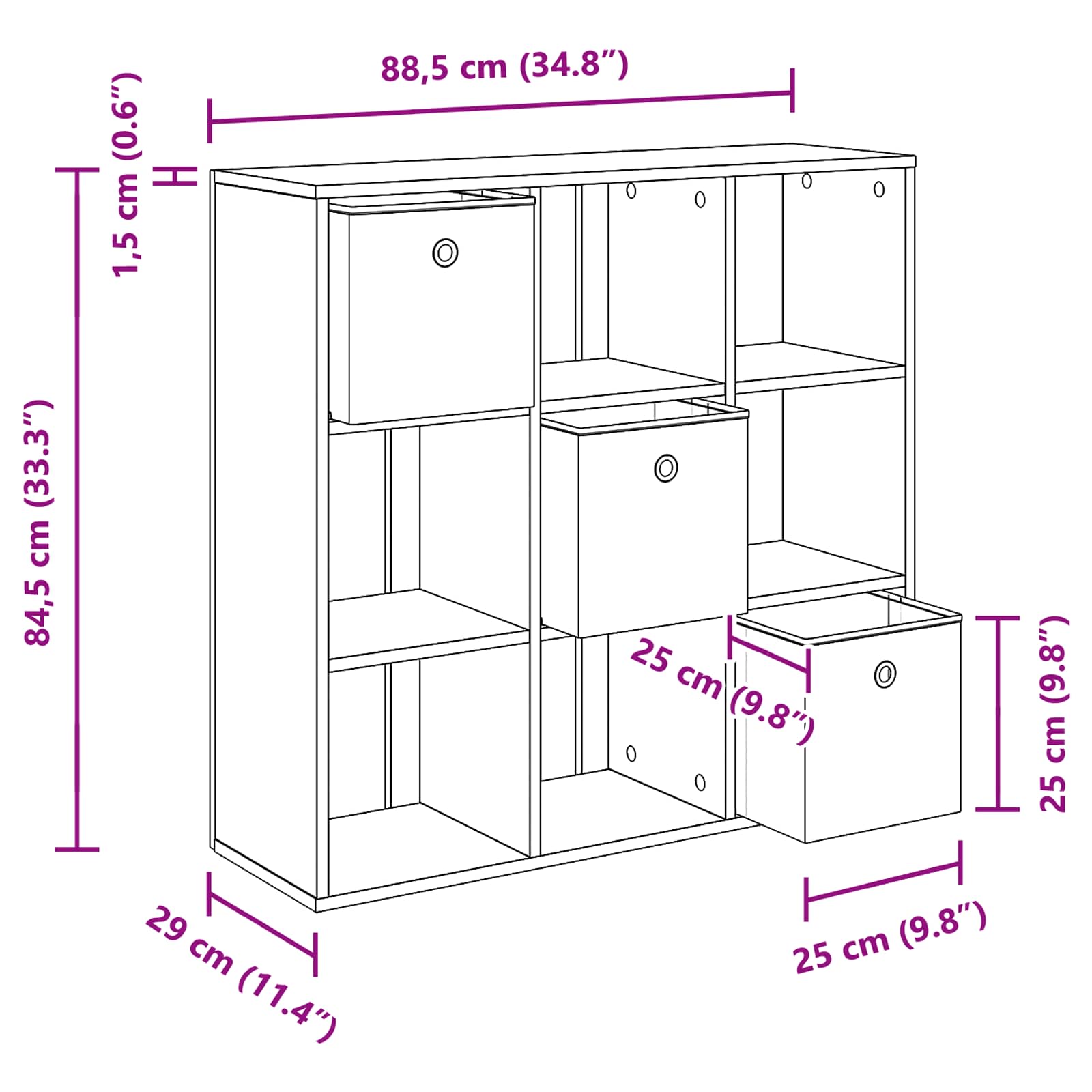 Sideboard med skuffe Gammelt træ 88,5 x 29 x 84,5 cm