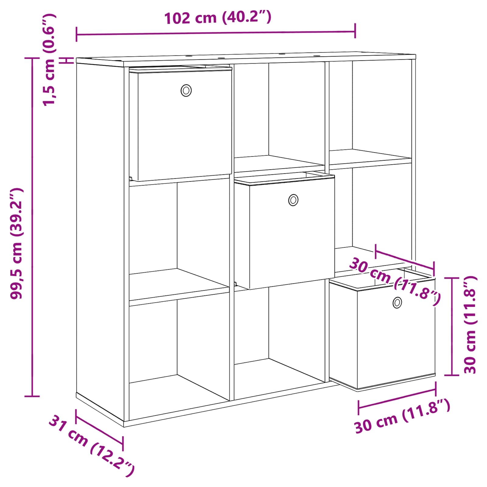Sideboard med skuffe Gammelt træ 102 x 31 x 99,5 cm