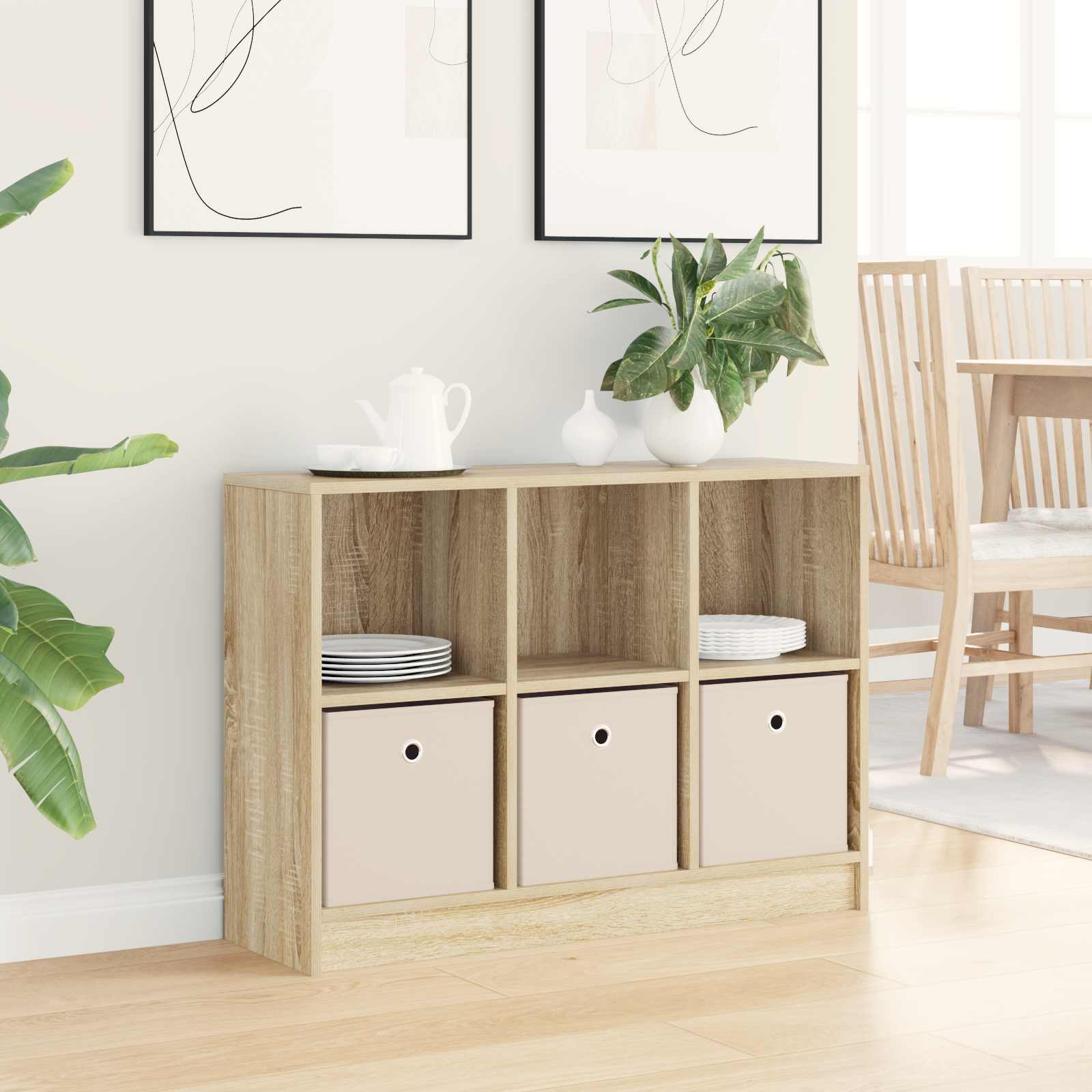 Sideboard med skuffe Sonoma eg 88,5 x 27,5 x 63,5 cm