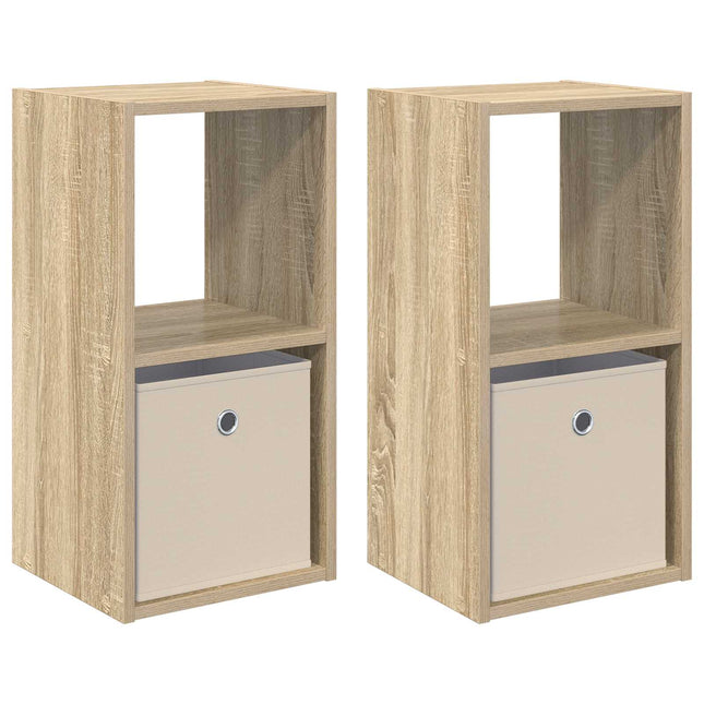 Sengebord 2 stk. Sonoma eg 30,5 x 27 x 59,5 cm Konstrueret træ