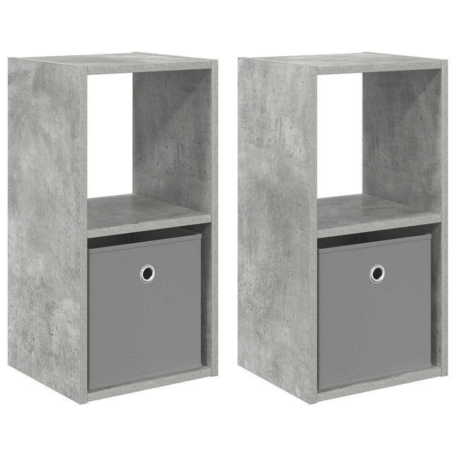 Sengebord 2 stk. Beton Grå 30,5 x 27 x 59,5 cm Konstrueret træ