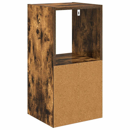 Sengebord 2 stk. Røget eg 30,5 x 27 x 59,5 cm Konstrueret træ