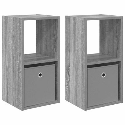 Sengebord 2 stk. Grå Sonoma 30,5 x 27 x 59,5 cm Konstrueret træ