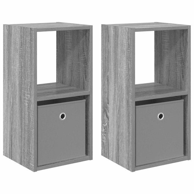 Sengebord 2 stk. Grå Sonoma 30,5 x 27 x 59,5 cm Konstrueret træ