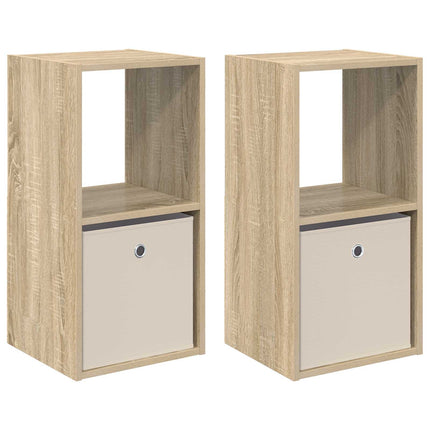 Sengebord 2 stk. Sonoma eg 35 x 32 x 68,5 cm Konstrueret træ