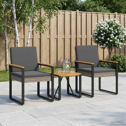Have møbel sæt 3 stk. Grå og Mørkegrå polyrattan