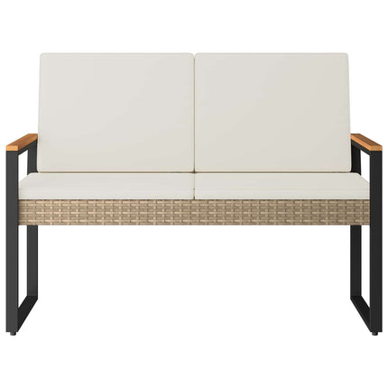 Udendørs bænk 2 -Seater 107 x 61 x 80 cm polyrattan Rektangulær