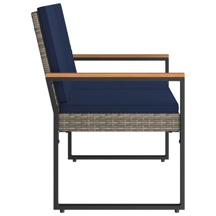 Udendørs bænk 2 -Seater 107 x 61 x 80 cm polyrattan Rektangulær