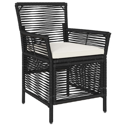 Udestol 2 stk. Sort og Cream polyrattan