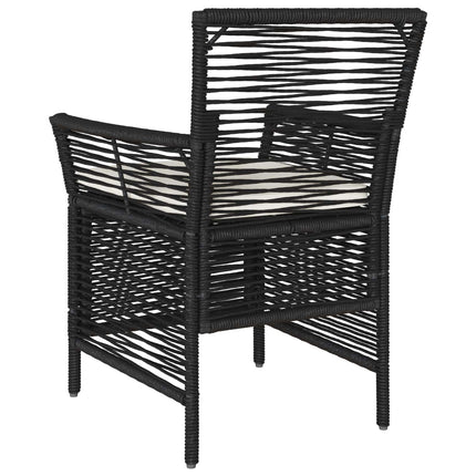 Udestol 2 stk. Sort og Cream polyrattan
