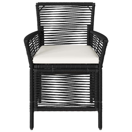 Udestol 2 stk. Sort og Cream polyrattan