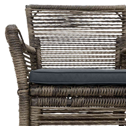 Udestol 2 stk. Grå og Mørkegrå polyrattan