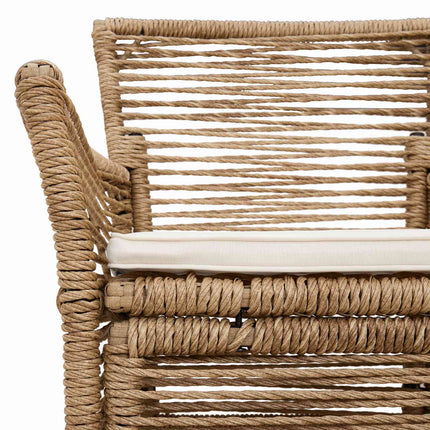 Udestol 2 stk. Beige og creme polyrattan