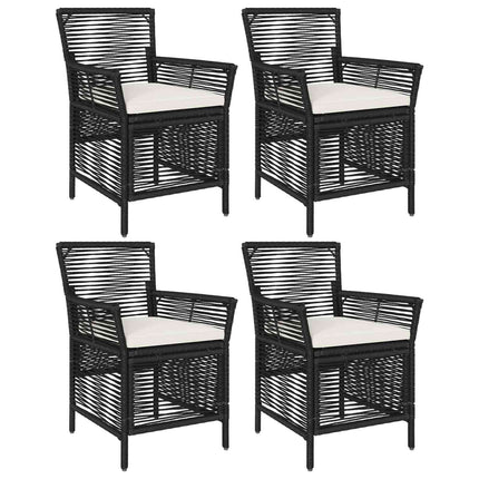 Udestol 4 stk. Sort og Cream polyrattan