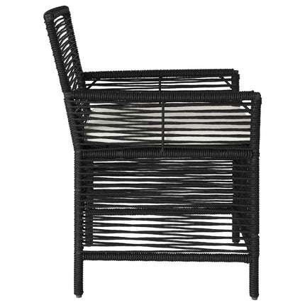 Udestol 4 stk. Sort og Cream polyrattan