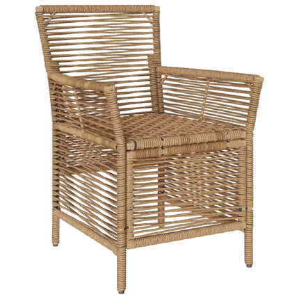 Udestol 4 stk. Beige og creme polyrattan