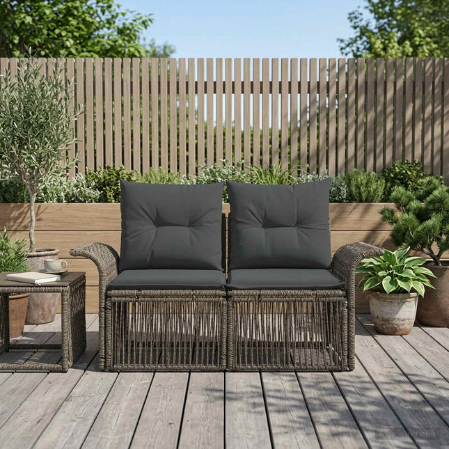 Havemøbelsofa 2-Antal sæder Grå polyrattan
