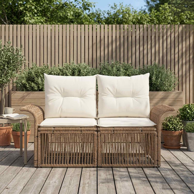 Havemøbelsofa 2-Antal sæder Beige polyrattan