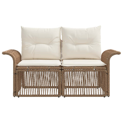 Havemøbelsofa 2-Antal sæder Beige polyrattan