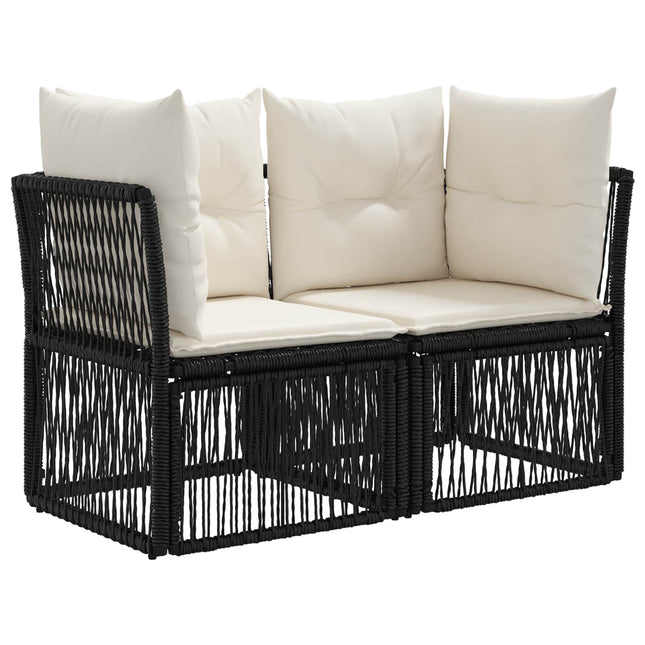 Havemøbelsofa 2-Antal sæder Sort polyrattan