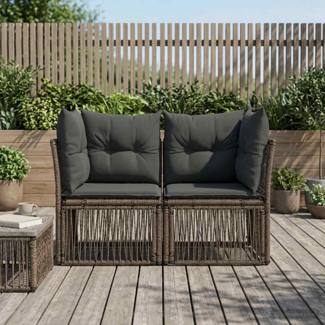Havemøbelsofa 2-Antal sæder Grå polyrattan