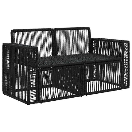 Havemøbelsofa 2-Antal sæder Sort polyrattan