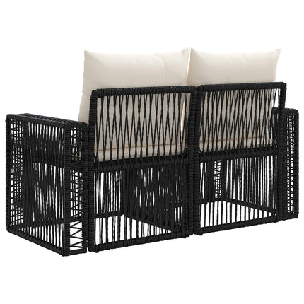 Havemøbelsofa 2-Antal sæder Sort polyrattan