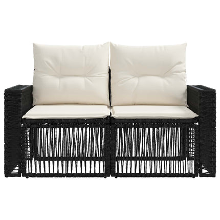 Havemøbelsofa 2-Antal sæder Sort polyrattan