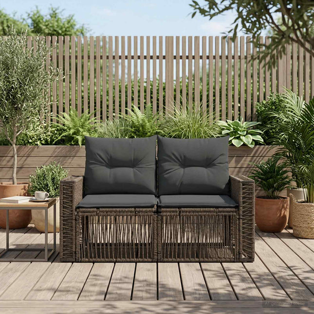 Havemøbelsofa 2-Antal sæder Grå polyrattan