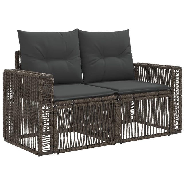 Havemøbelsofa 2-Antal sæder Grå polyrattan