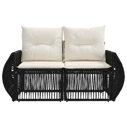 Havemøbelsofa 2-Antal sæder Sort polyrattan