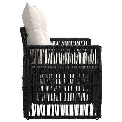 Havemøbelsofa 2-Antal sæder Sort polyrattan