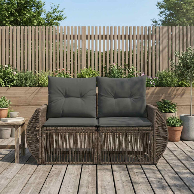 Havemøbelsofa 2-Antal sæder Grå polyrattan