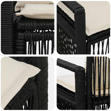Havemøbelsofa 2-Antal sæder Sort polyrattan