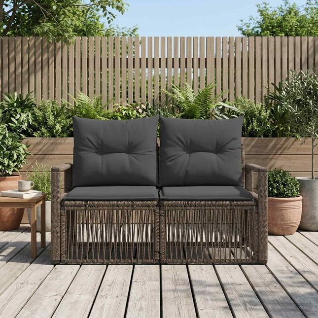 Havemøbelsofa 2-Antal sæder Grå polyrattan