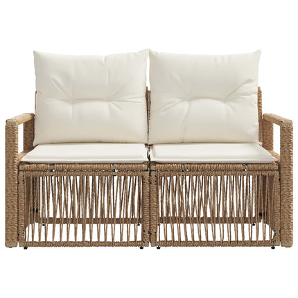 Havemøbelsofa 2-Antal sæder Beige polyrattan