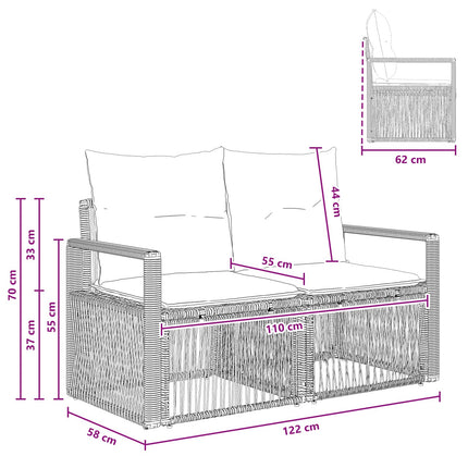 Havemøbelsofa 2-Antal sæder Beige polyrattan