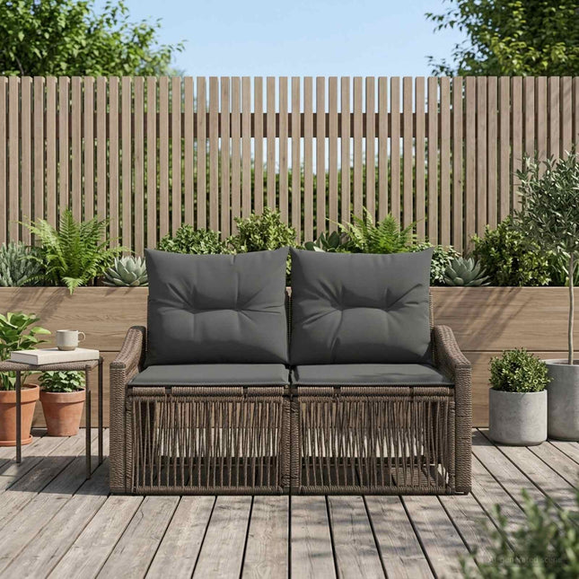 Havemøbelsofa 2-Antal sæder Grå polyrattan