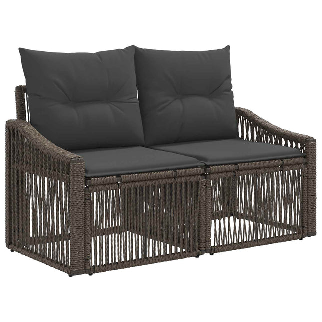 Havemøbelsofa 2-Antal sæder Grå polyrattan