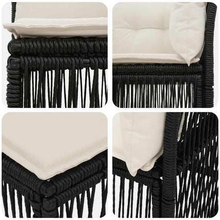 Hjørnesofa enhed Sort polyrattan