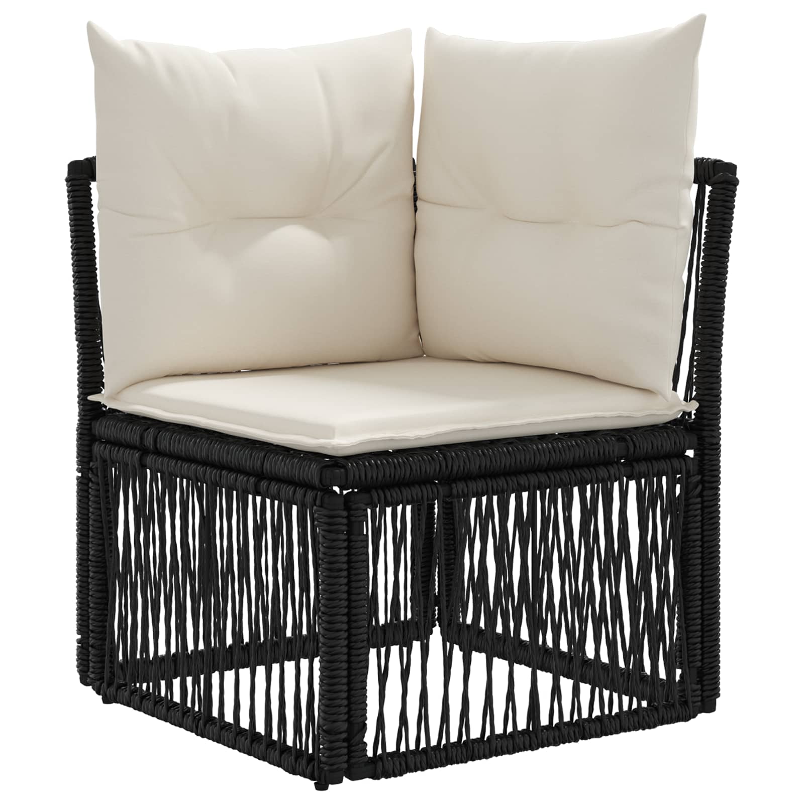 Hjørnesofa enhed Sort polyrattan