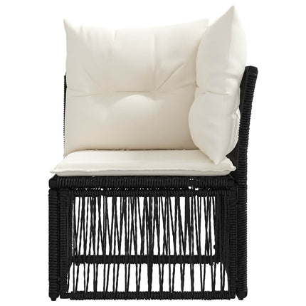 Hjørnesofa enhed Sort polyrattan